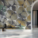 Tapet Personalizat Abstract cu model geometric suprapus in nuante calde - DOUBLE PATTERN