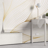 Tapet Personalizat Abstract cu fire aurii abstracte - GOLD LOTUS PETALS
