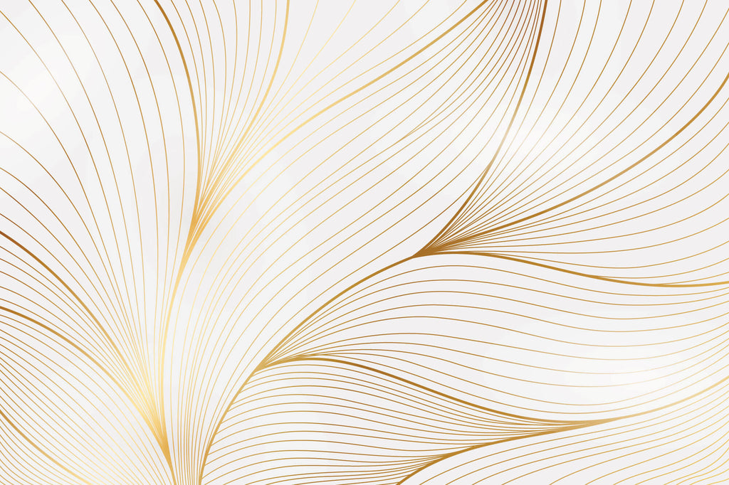 Tapet Personalizat Abstract cu fire aurii abstracte - GOLD LOTUS PETALS