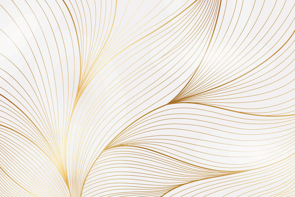 Tapet Personalizat Abstract cu fire aurii abstracte - GOLD LOTUS PETALS