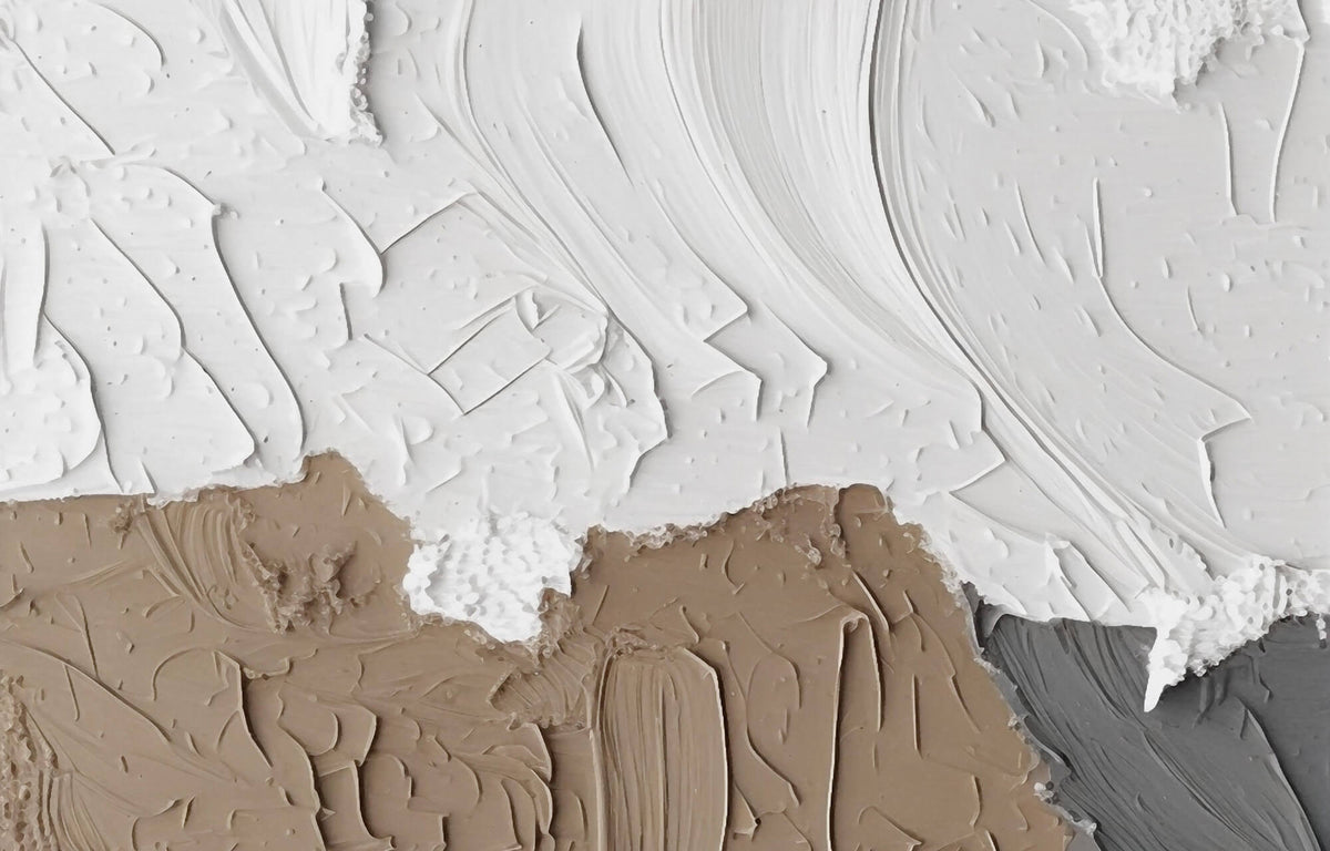 Tapet Personalizat Abstract cu texturi acrilice in relief 1 - TEXTURED SHORE I
