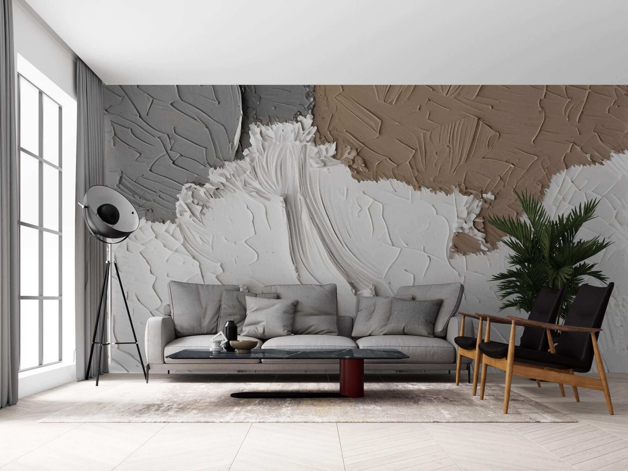 Tapet Personalizat Abstract cu texturi acrilice in relief 2 - TEXTURED SHORE II