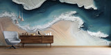 Tapet Personalizat Abstract cu pictura abstracta din plaster ilustrand o peninsula si apa marii - ABSTRACT PENINSULA I