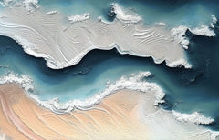 Tapet Personalizat Abstract cu pictura abstracta din plaster ilustrand o peninsula si apa marii - ABSTRACT PENINSULA I