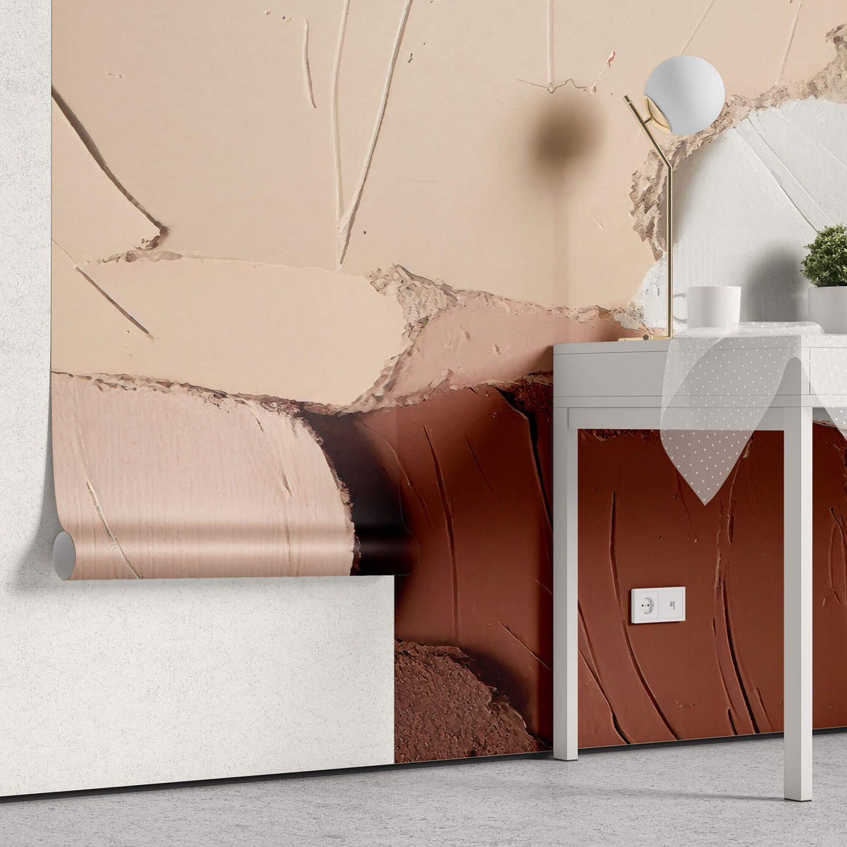 Tapet Personalizat Abstract cu insertii acrilice iesite in relief - BLUSH MIX