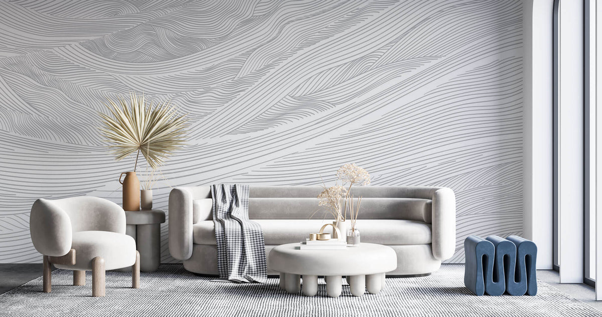 Tapet Personalizat Abstract cu texturi de iluzie optica - 3D PERSPECTIVE WAVES