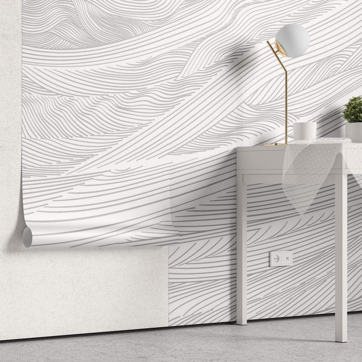 Tapet Personalizat Abstract cu texturi de iluzie optica - 3D PERSPECTIVE WAVES