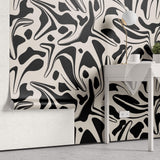 Tapet Personalizat Abstract cu forme abstracte negre - LIQUID BLACK