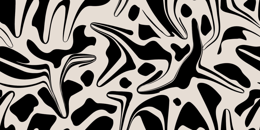 Tapet Personalizat Abstract cu forme abstracte negre - LIQUID BLACK