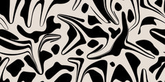Tapet Personalizat Abstract cu forme abstracte negre - LIQUID BLACK