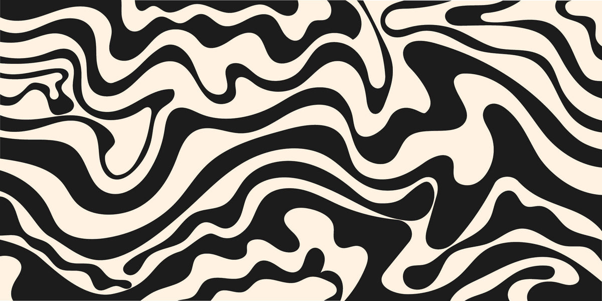 Tapet Personalizat Abstract cu forme fluide abstracte - SEAMLESS BLACK I