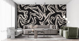 Tapet Personalizat Abstract cu forme fluide pe un fundal inchis - SEAMLESS BLACK II