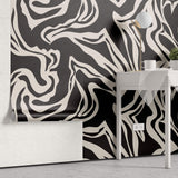 Tapet Personalizat Abstract cu forme fluide pe un fundal inchis - SEAMLESS BLACK II