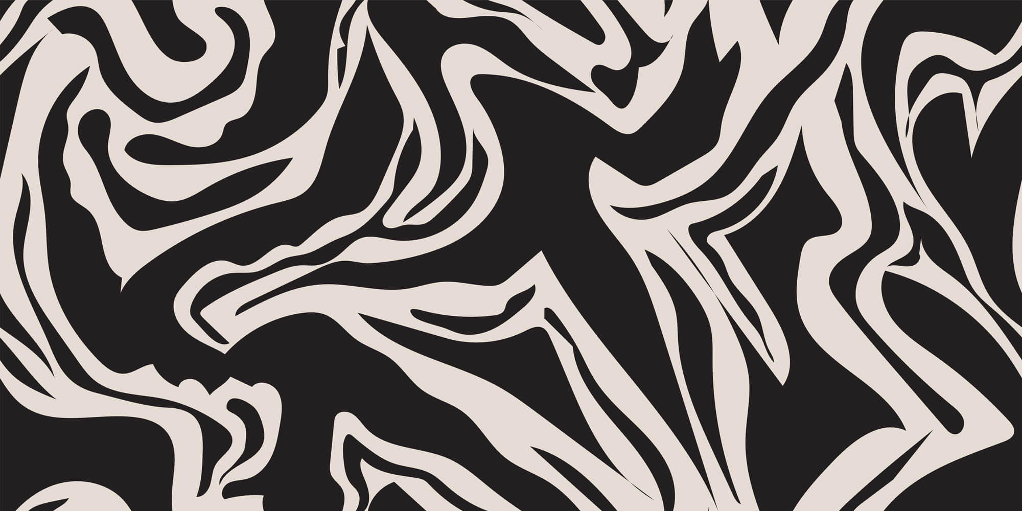 Tapet Personalizat Abstract cu forme fluide pe un fundal inchis - SEAMLESS BLACK II