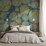 Tapet Personalizat Abstract cu cercuri concentrice in stil Van Gogh - VAN GOGH