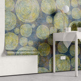 Tapet Personalizat Abstract cu cercuri concentrice in stil Van Gogh - VAN GOGH
