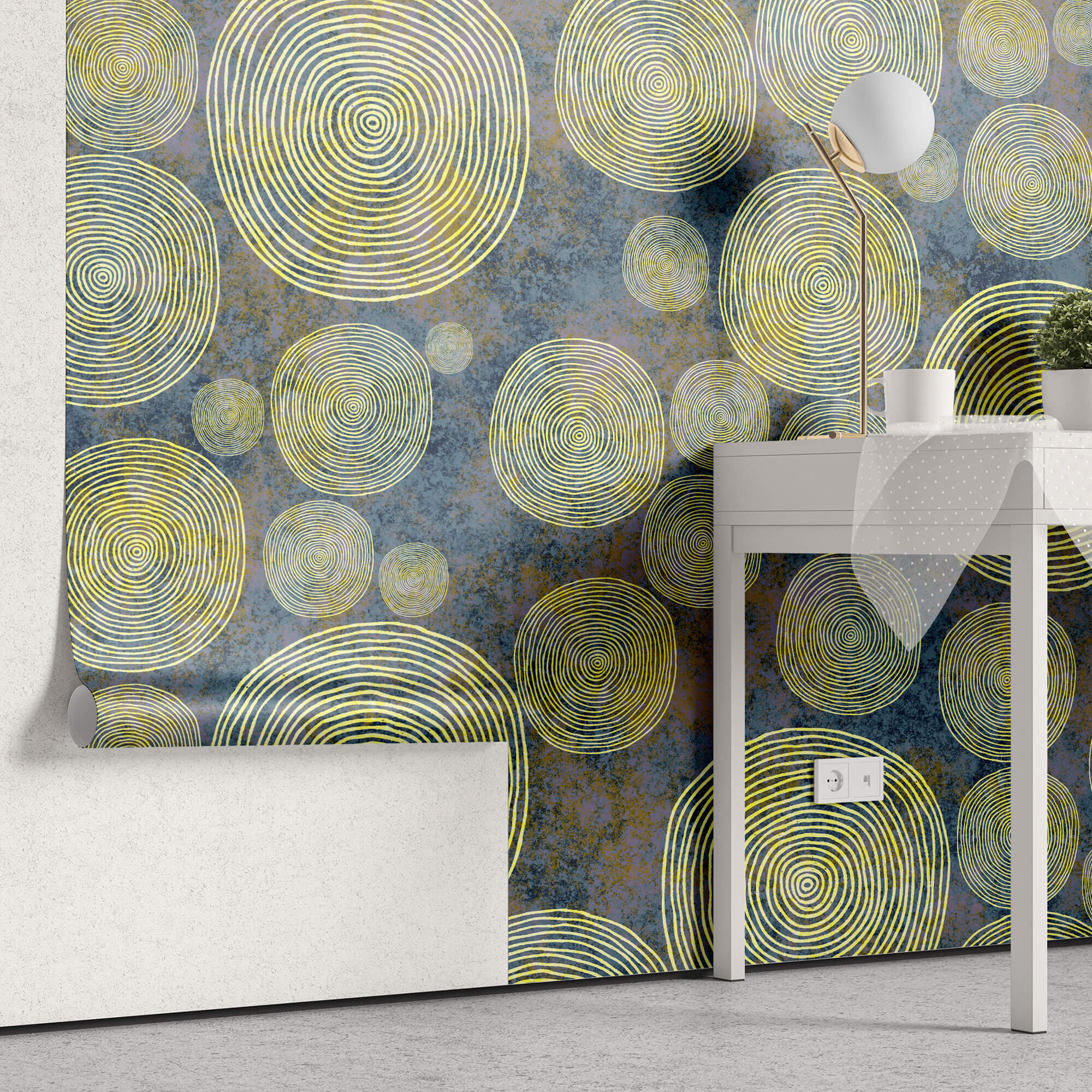 Tapet Personalizat Abstract cu cercuri concentrice in stil Van Gogh - VAN GOGH