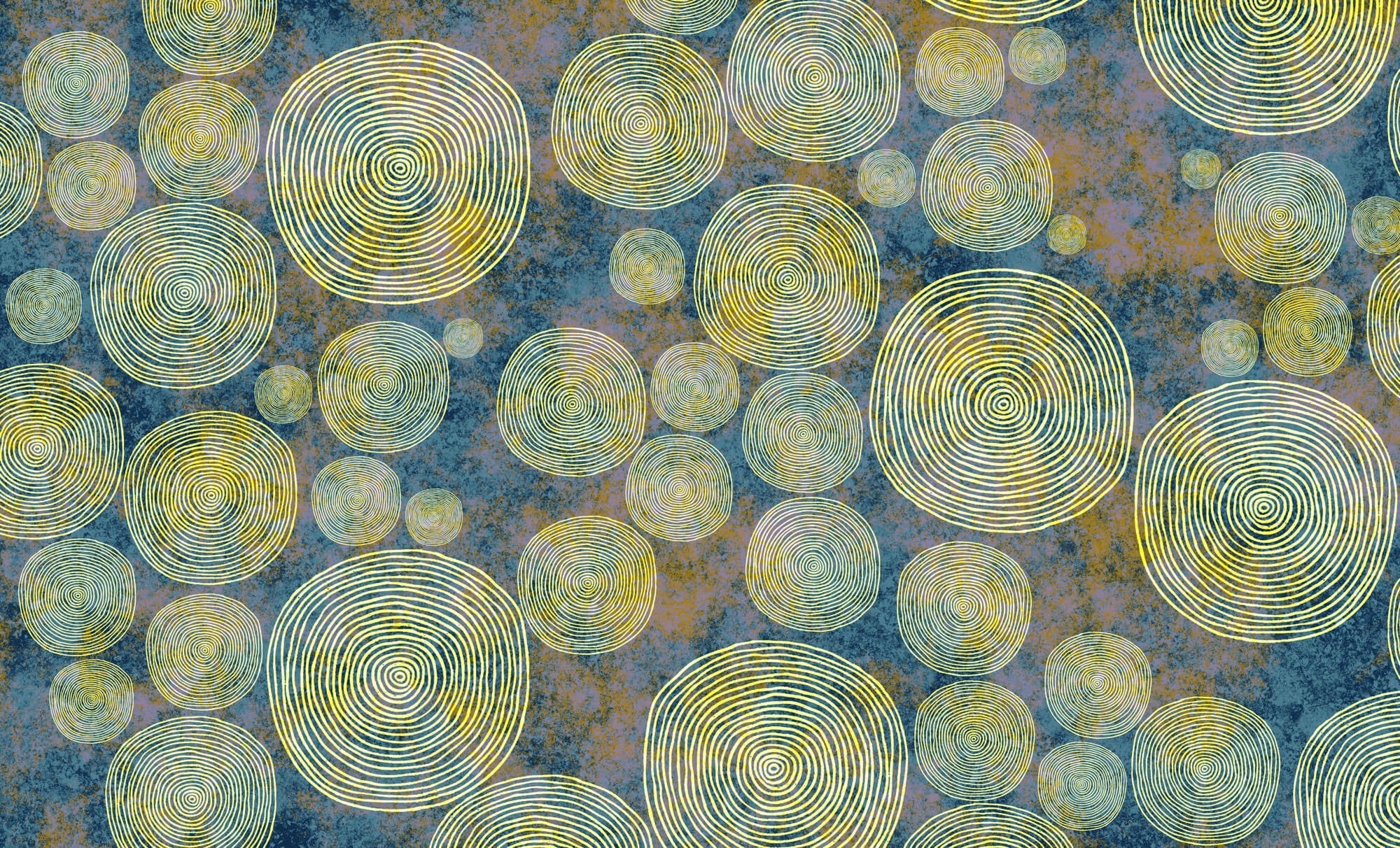 Tapet Personalizat Abstract cu cercuri concentrice in stil Van Gogh - VAN GOGH
