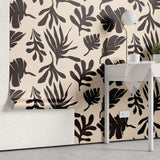 Tapet Personalizat Abstract cu frunze tropicale pe un fundal roz - LEAF STAMP
