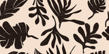 Tapet Personalizat Abstract cu frunze tropicale pe un fundal roz - LEAF STAMP