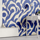Tapet Personalizat Abstract cu vartejuri albastre abstracte - BLUE SWIRL
