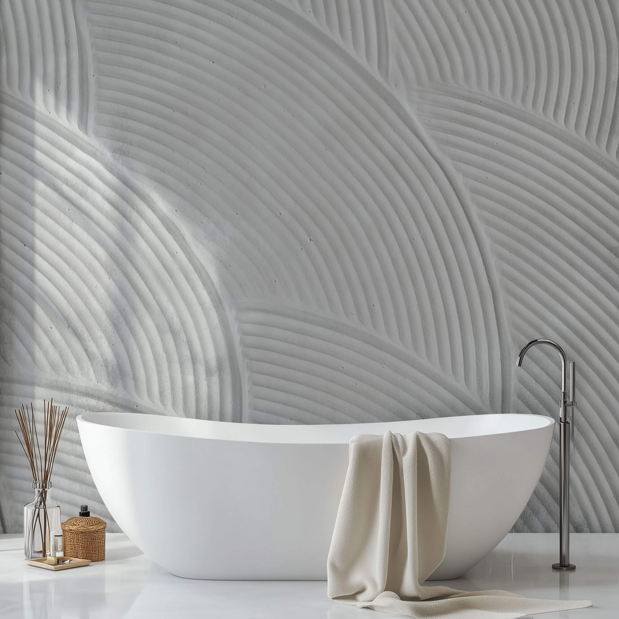 Tapet Personalizat Abstract cu plaster alb uniform - SOFT TEXTURE PASTE