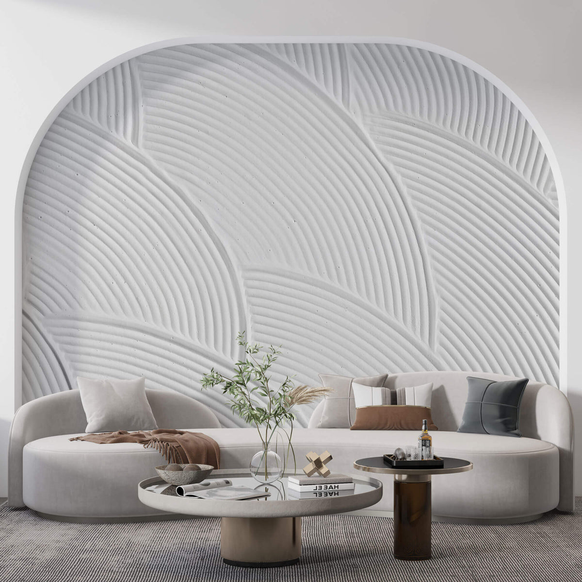 Tapet Personalizat Abstract cu plaster alb uniform - SOFT TEXTURE PASTE