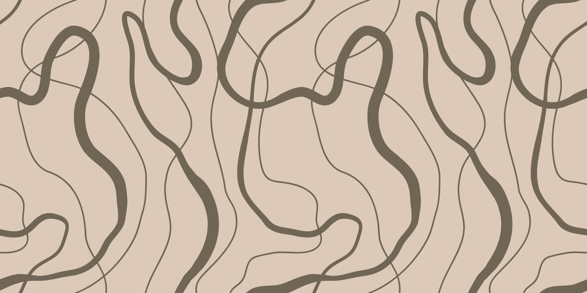 Tapet Personalizat Abstract cu linii abstracte maronii - FUZZY BROWN LINES