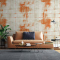 Tapet Personalizat Abstract cu elemente pictate abstract in nuante portocalii - TANGERINE WALL