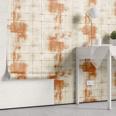 Tapet Personalizat Abstract cu elemente pictate abstract in nuante portocalii - TANGERINE WALL