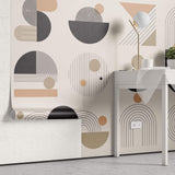 Tapet Personalizat Abstract cu elemente minimaliste in nuante de contrast - MINIMALIST STUDIO