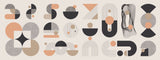 Tapet Personalizat Abstract cu elemente minimaliste in nuante de contrast - MINIMALIST STUDIO