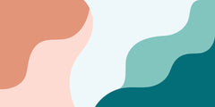 Tapet Personalizat Abstract cu nuante de albastru si coral 2 - PLAIN COLOURS II