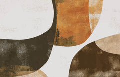Tapet Personalizat Abstract cu forme ovale abstracte in nuante maronii - AUTUMN ABSTRACT