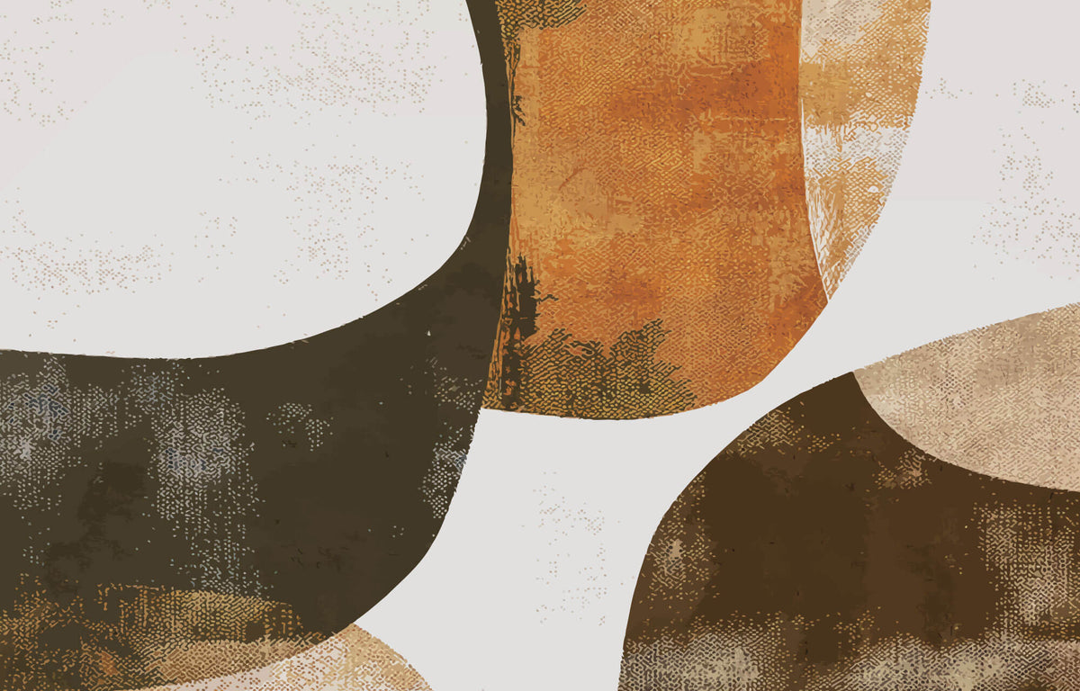 Tapet Personalizat Abstract cu forme ovale abstracte in nuante maronii - AUTUMN ABSTRACT