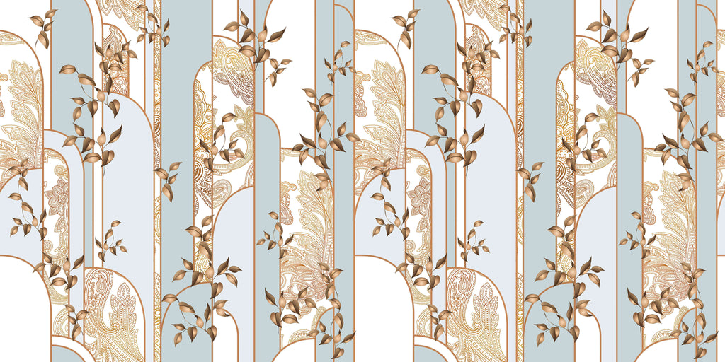 Tapet personalizat - BRONZE&MINT ART DECO