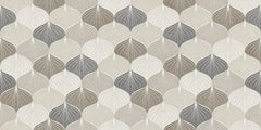 Tapet personalizat art deco in nuante pamantii cu model de scoici sea shells