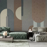 Tapet personalizat art deco cu figuri de inspiratie art deco textura si culori pamantii in contrast matte granit