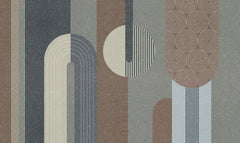 Tapet personalizat art deco cu figuri de inspiratie art deco textura si culori pamantii in contrast matte granit