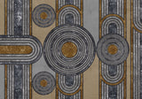 Tapet personalizat art deco cu figuri de inspiratie art deco cu textura de antracit si bronz anthracite