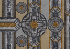 Tapet personalizat art deco cu figuri de inspiratie art deco cu textura de antracit si bronz anthracite