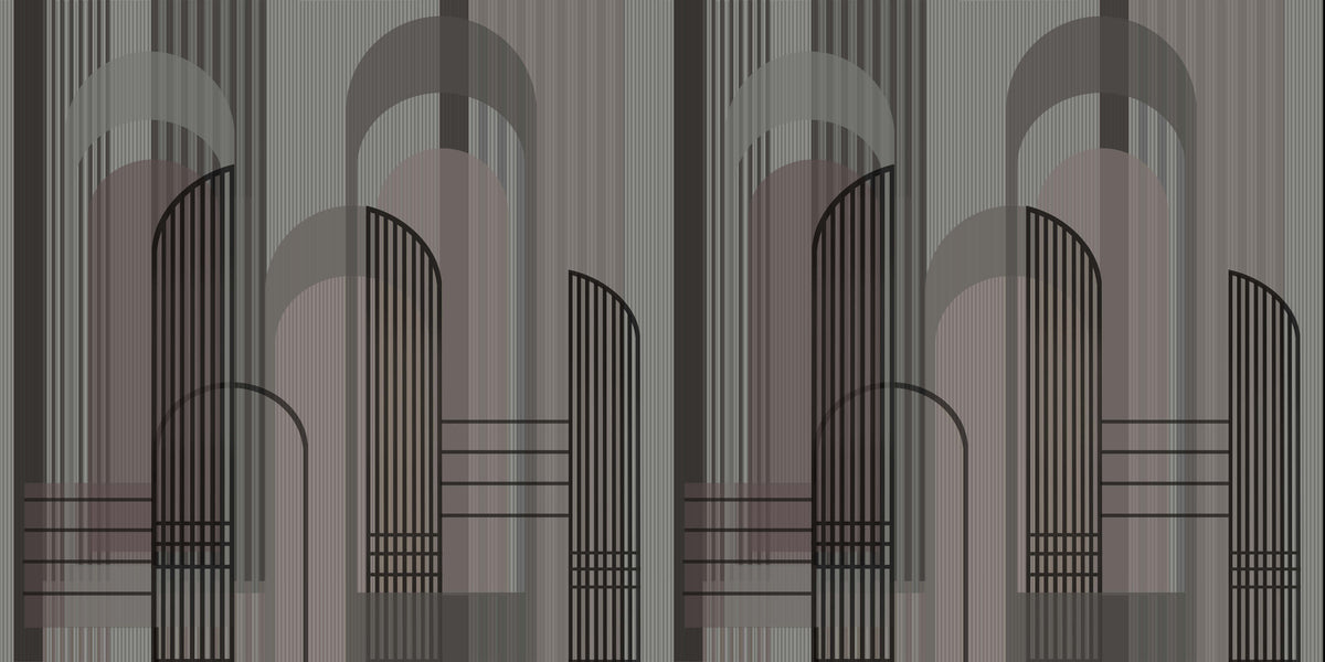 Grey Arches Personalised Wallpaper