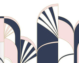 Tapet Personalizat Art Deco cu arcade roz si albastru marin - NAVY PINK