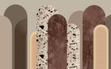 Tapet Personalizat Art Deco cu arcade intr-un mix de texturi de terazzo roca si plaster - TERRAZZO ART DECO