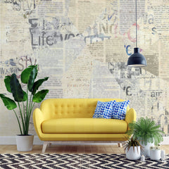 Tapet personalizat eclectic cu tipar de ziar blurat blurry newspaper
