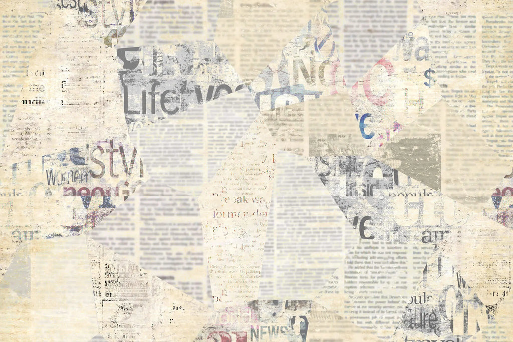 Tapet personalizat eclectic cu tipar de ziar blurat blurry newspaper