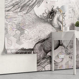 Tapet personalizat eclectic cu cal cu aripi si elemente de inspiratie eclectica in nuante deschise eclectic horse light