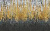 Tapet personalizat fine art cu straturi texturate in dungi gri aurii si negre textured art