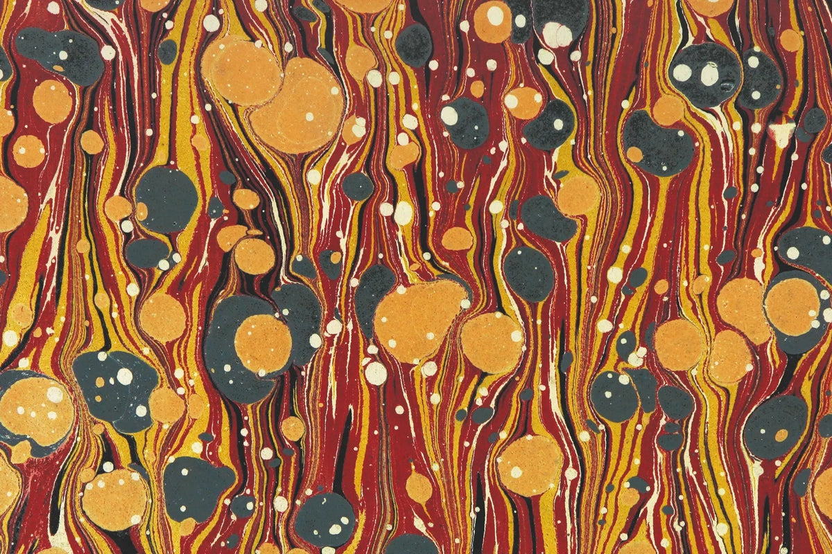 Tapet personalizat fine art cu pictura acrilica in stil de turnare in culori calde pouring art