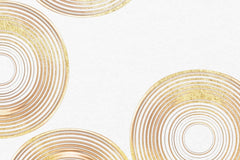 Tapet personalizat fine art cu cercuri aurii texturate pe un fundal alb sand circles